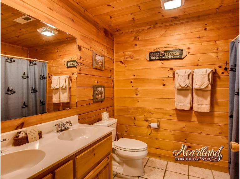 Full size bathroom with double sinks